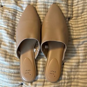 a. New day faux leather slides
